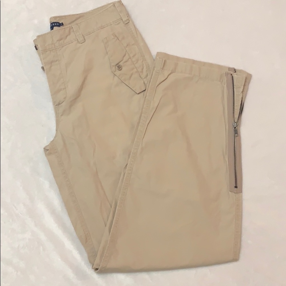 Ralph Lauren size 4 khaki pants with zip ankle